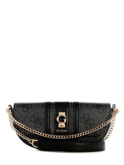 Guess - Black Logo Printed Erenia Crossbody Sling Bag