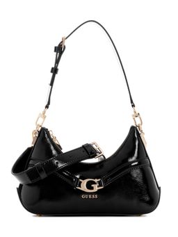 Guess - Black Solid Dea Top Zip Handbag with Detachable Strap