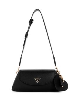 Guess - Black Textured Bolena Flap Handbag