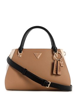 Guess - Tan Textured Noelle Luxury Satchel Bag With Detachable Strap