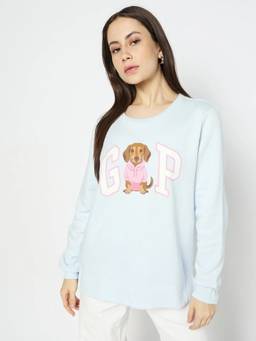 GAP - Blue Logo Regular Fit Full Sleeve Sweatshirt