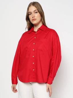 GAP - Red Solid Regular Fit Full Sleeve Shirt