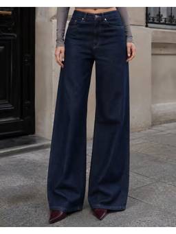 VBEAUTI - Bata Blue Wideleg Streachable High Rise Jeans