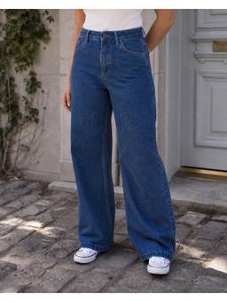 VBEAUTI - Bata Blue Wideleg Streachable High Rise Jeans