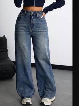 VBEAUTI - Tint Green Wideleg Streachable High Rise Jeans