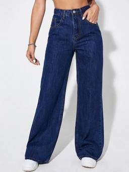 VBEAUTI - Bata Blue Wideleg Streachable High Rise Jeans