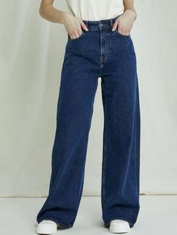 VBEAUTI - Bata Blue Wideleg Streachable High Rise Jeans