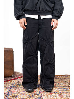 THNWHN - Unisex Self Design Black Jeans