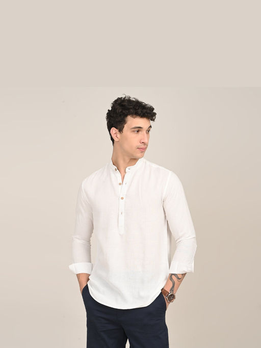 Saltpetre Mens Relaxed Fit Solid White Shirt