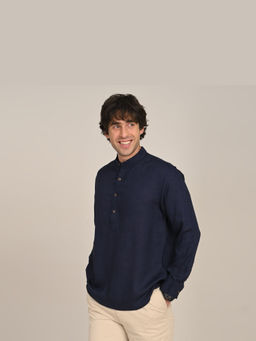 Saltpetre - Mens Relaxed Fit Solid Navy Blue Co-Ord Set