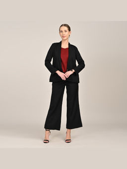 Saltpetre - Womens Regular Fit Solid Black Co-Ord Set