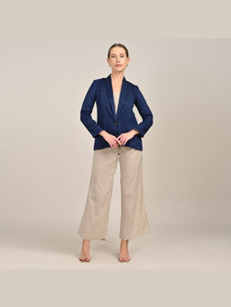 Saltpetre - Womens Regular Fit Solid Navy Blue Co-Ord Set