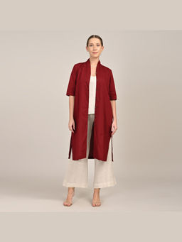Saltpetre - Womens Relaxed Fit Solid Maroon Co-Ord Set