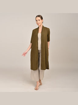 Saltpetre - Womens Relaxed Fit Solid Olive Co-Ord Set