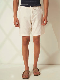 Selected - White Organic Cotton Drawstring Shorts