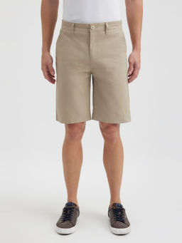 Pepe Jeans - Men Beige Mid Rise Stretch Chino Shorts