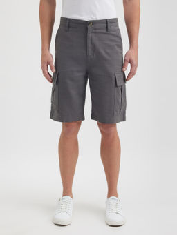 Pepe Jeans - Men Grey Mid Rise Cargo Shorts