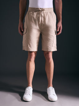 Pepe Jeans - Men Khaki Mid Rise Cargo Shorts