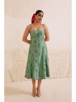 Dressfolk - Rasiya Teal Floral Midi Dress