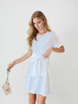 Outzidr - White Flared Vacay Mini Dress