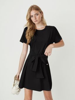 Outzidr - Black Flared Vacay Mini Dress