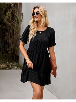 Outzidr - Black Fit and Flare Vacay Mini Dress