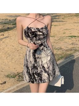 Outzidr - Multi Front Cross Party Mini Dress