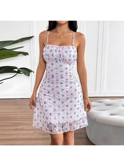 Outzidr - Multi-Color Floral Printed Mini Dress