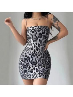 Outzidr - Black Spaghetti Strap Bodycon Party Mini Dress