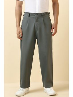 Allen Solly - Men Olive Solid Casual Trousers