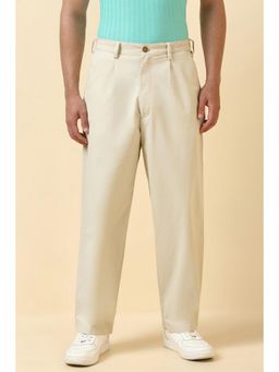 Allen Solly - Men Beige Solid Casual Trousers