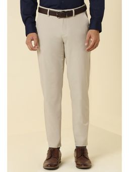 Allen Solly - Men Beige Solid Formal Trousers
