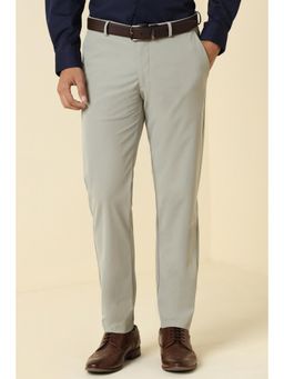 Allen Solly - Men Grey Solid Formal Trousers