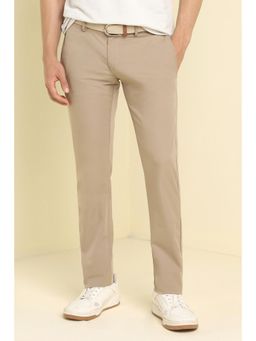 Allen Solly - Men Beige Solid Casual Trousers
