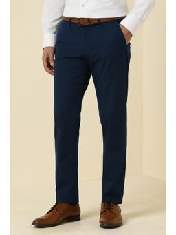 Allen Solly - Men Navy Blue Solid Formal Trousers