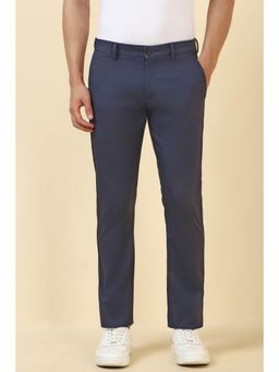 Allen Solly - Men Navy Blue Textured Casual Trousers