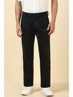 Allen Solly - Men Black Solid Casual Trousers