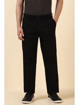 Allen Solly - Men Black Solid Casual Trousers