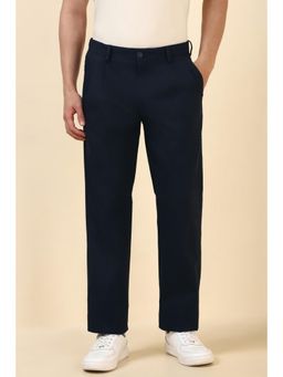 Allen Solly - Men Navy Blue Solid Casual Trousers