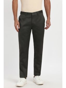 Peter England - Men Grey Solid Casual Trousers