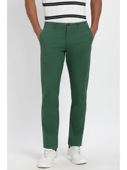 Peter England - Men Green Solid Casual Trousers