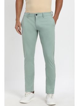 Peter England - Men Green Solid Casual Trousers