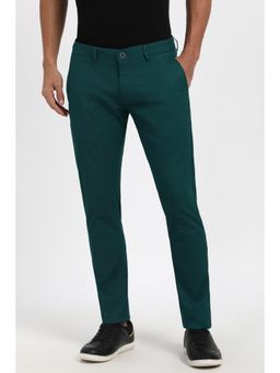 Peter England - Men Green Print Casual Trousers