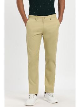 Peter England - Men Beige Solid Casual Trousers