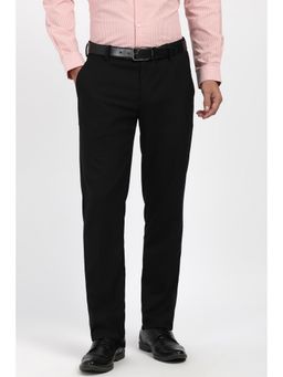 Peter England - Men Black Solid Formal Trousers