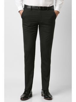 Peter England - Men Black Solid Formal Trousers