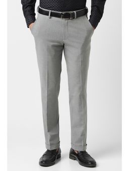 Van Heusen - Men Grey Textured Trousers