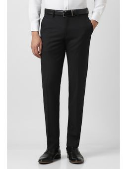 Van Heusen - Men Black Textured Trousers