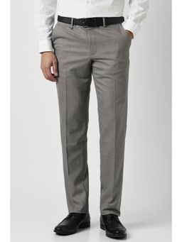 Van Heusen - Men Grey Textured Trousers