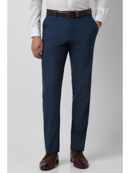 Van Heusen - Men Navy Blue Textured Trousers